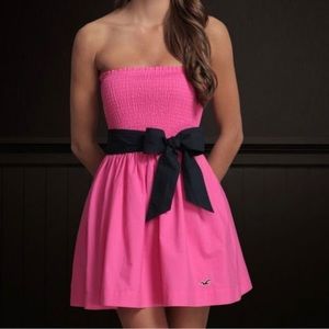 Hollister Pink Strapless Bow Dress